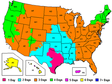 Fedex Ground Transit Time Chart